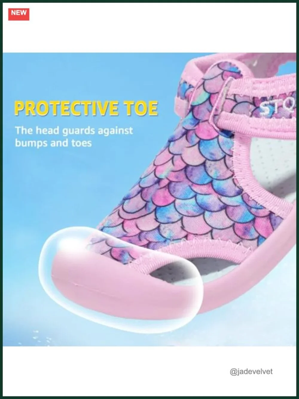 Quick-Dry Water Shoes with Hook-and-Loop Closure for Beach & Pool
